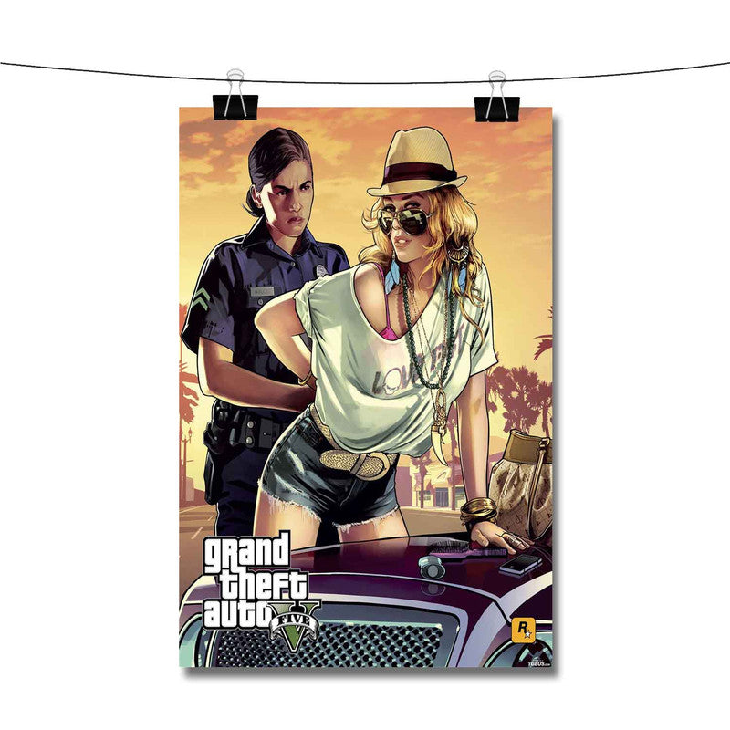 Grand Theft Auto 5 With Police Poster Wall Decor – Twentyonefox