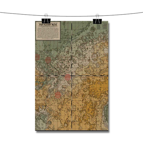 A Medieval Map of Mars The Planet Mars Poster Wall Decor