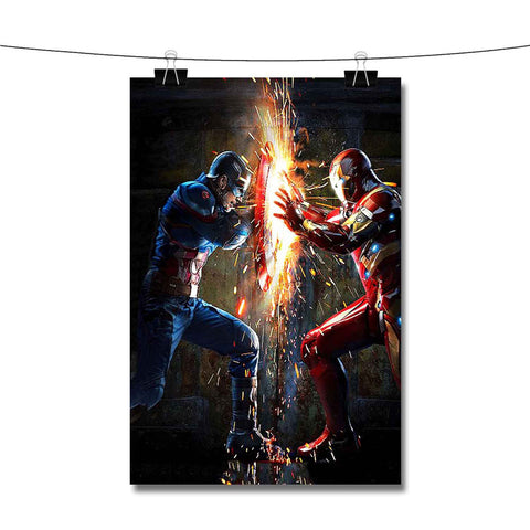 Captain America vs Iron Man Battle Poster Wall Decor