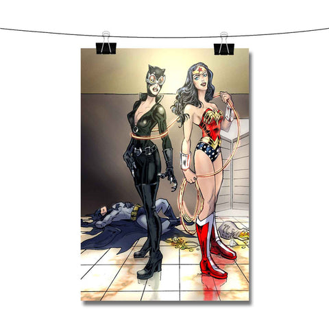 Catwoman and Wonder Woman Poster Wall Decor