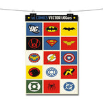 DC Comics Superheroes Logos Poster Wall Decor