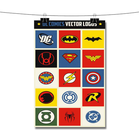 DC Comics Superheroes Logos Poster Wall Decor