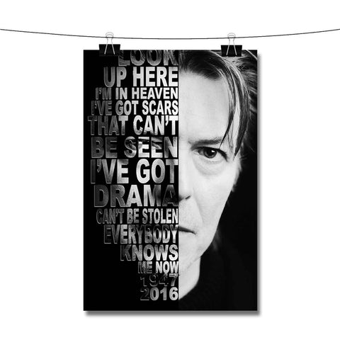 David Bowie Face Quotes Poster Wall Decor