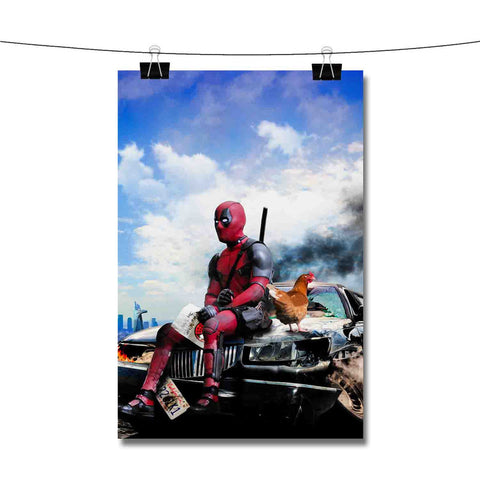 Deadpool With Chicken Poster Wall Decor