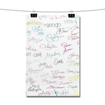 Disney Characters Autographs Poster Wall Decor