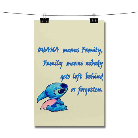 Disney Ohana Means Family Lilo and Stitch Poster Wall Decor
