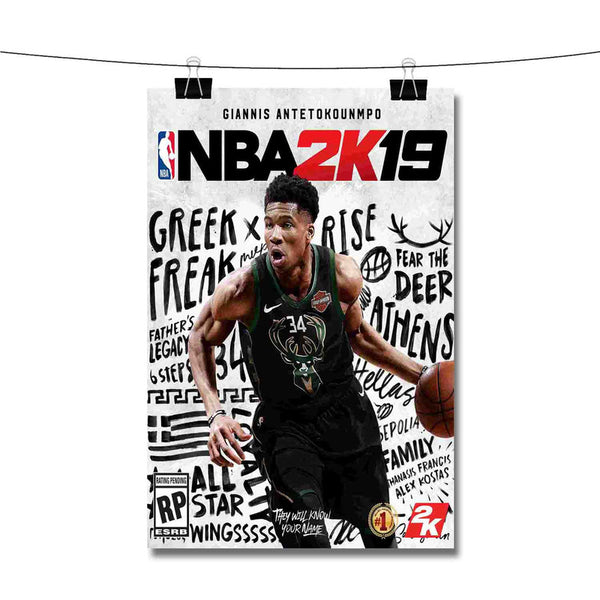 Giannis Antetokounmpo NBA 2k19 Poster Wall Decor