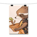 Groot and Rocket Raccoon Guardians of The Galaxy Poster Wall Decor