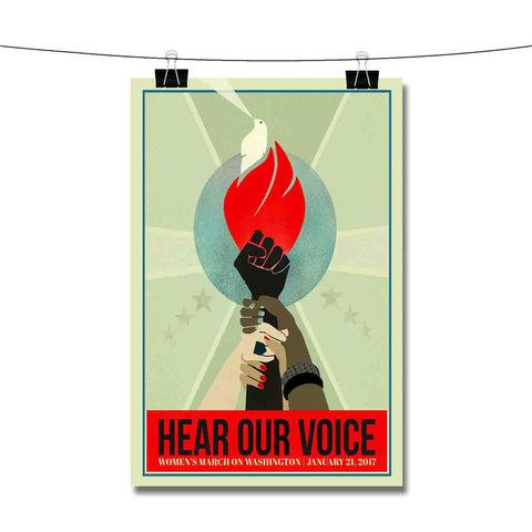 Hear Our Voice Women s March Poster Wall Decor
