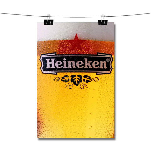 Heineken Beer on Glass Poster Wall Decor