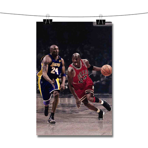 Kobe Bryant Vs Michael Jordan Battle Poster Wall Decor