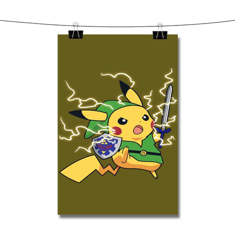 Link The Legend of Zelda Pikachu Pokemon Poster Wall Decor