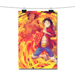 Luffy and Ace One Piece Fire Poster Wall Decor