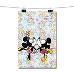 Mickey Mouse and Minnie Mouse Pattern Poster Wall Decor