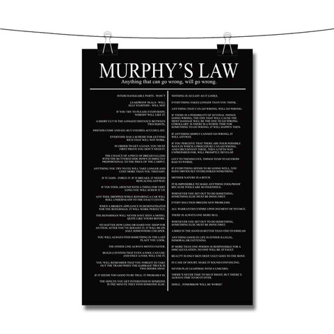 Murphy s Law Poster Poster Wall Decor