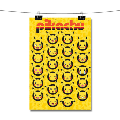 Pikachu Faces Poster Wall Decor