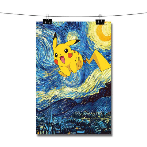Pikachu Pokemon Starry Night Poster Wall Decor