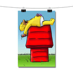 Snoopy and Homer Simpson Poster Wall Decor