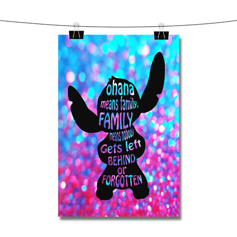 Stitch Ohana Means Family Poster Wall Decor