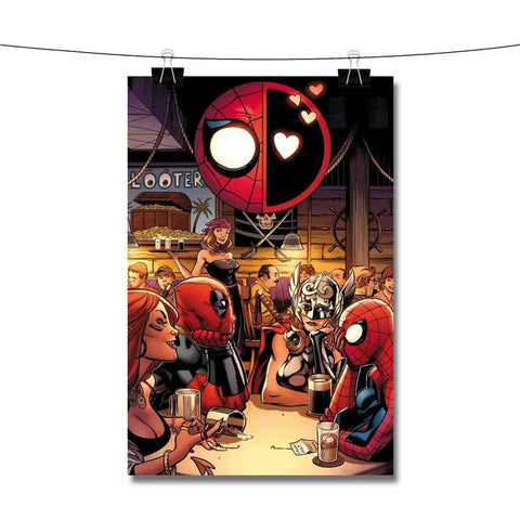 Superhero Drunk Spiderman Deadpool Poster Wall Decor
