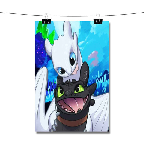 Toothless and Lightfury Poster Wall Decor