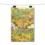Vintage Disneyland Map Poster Wall Decor