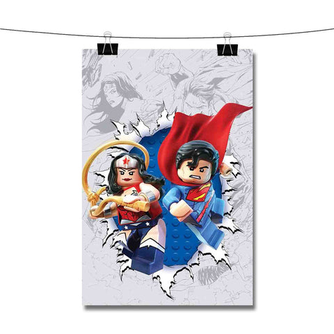 Wonder Woman and Superman lego Poster Wall Decor