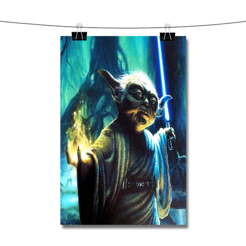 Yoda Star Wars Light Saber Poster Wall Decor